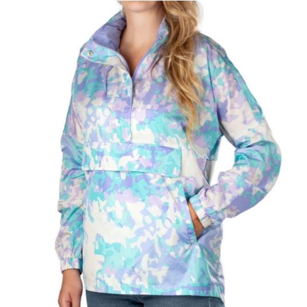 Lauren James NEW Anorak Half Zip Camo Pullover Windbreaker Rain Jacket Sz M
